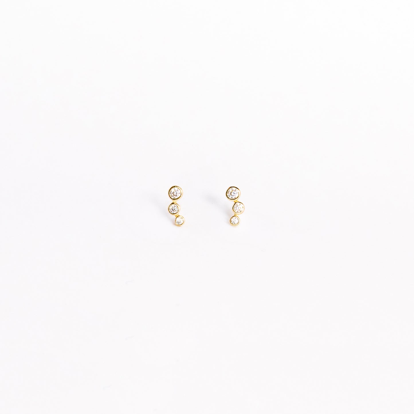 Bezel Set Cubic Zirconia Studs
