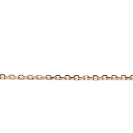 Women's 9K solid gold diamond cut cable chain on a white background