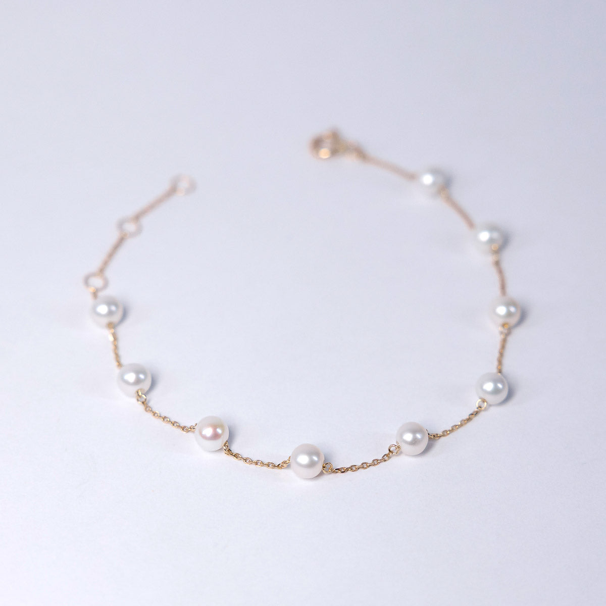10K Solid Gold Pearl Bracelet