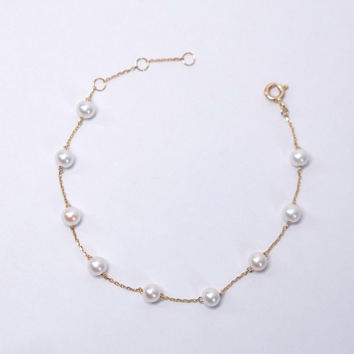 10K Solid Gold Pearl Bracelet