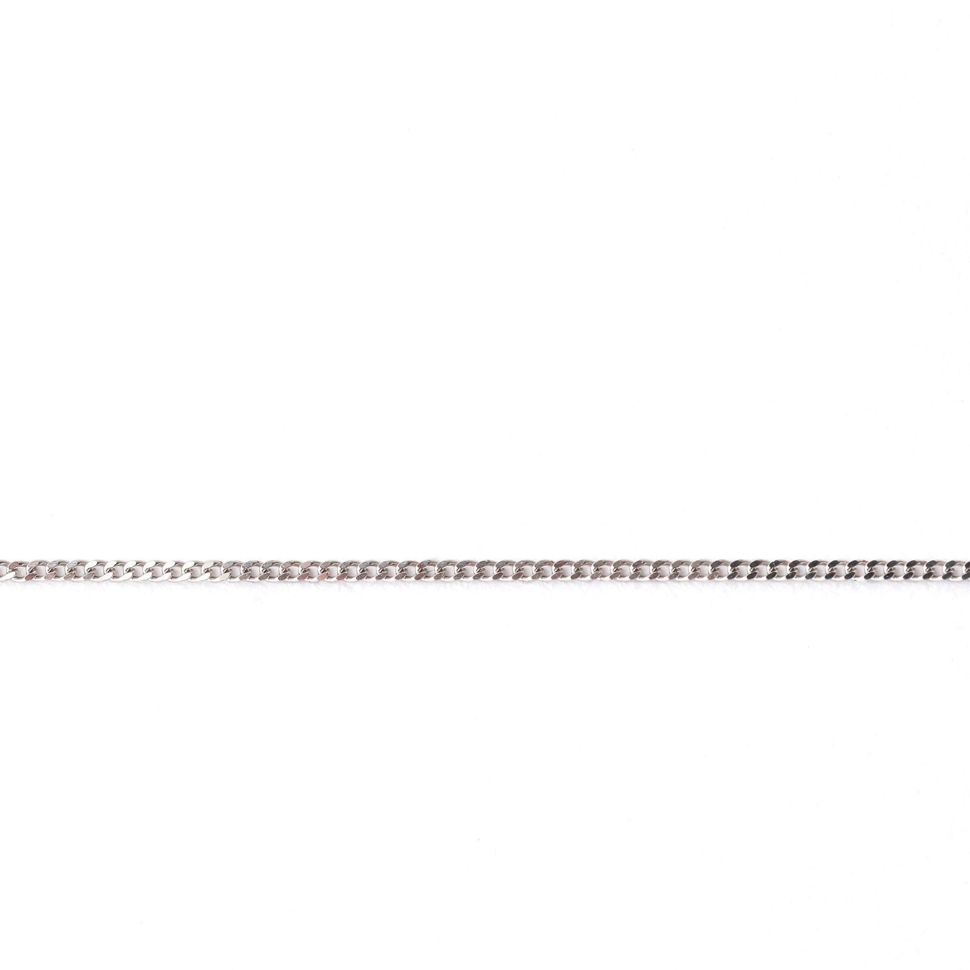 Women's solid white gold chain necklace on a white background