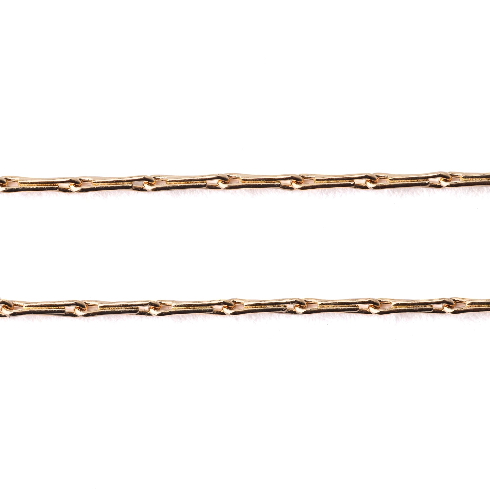 Women's solid 9K yellow gold hayseed chain necklace and bracelet on a white background