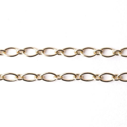 women's solid gold trace chain for bracelet and necklace on a white background