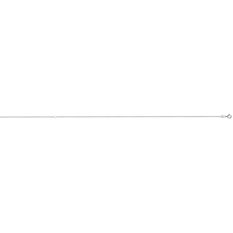 Women's rhodium plated sterling silver chain necklace on a white background